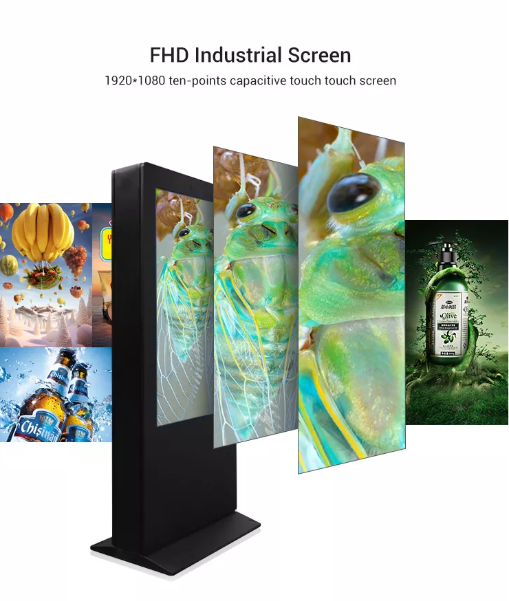 Kinstone Outdoor 49 Inch High Brightness Tv Waterproof Touch Kiosk Signage Standalone Digital Advertising Lcd Display Screen