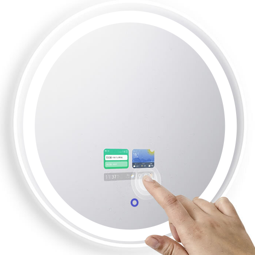 Kinstone 15.6 inch LCD Round Shape 60CM Diameter Bathroom Mirror Wall Hang Intelligent Smart Mirror