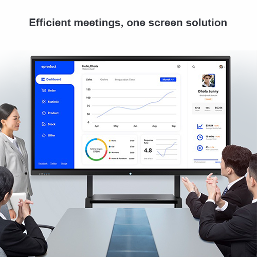 Kinstone 75 inch Interactive Whiteboard Educational Mobile Smart Board Panel