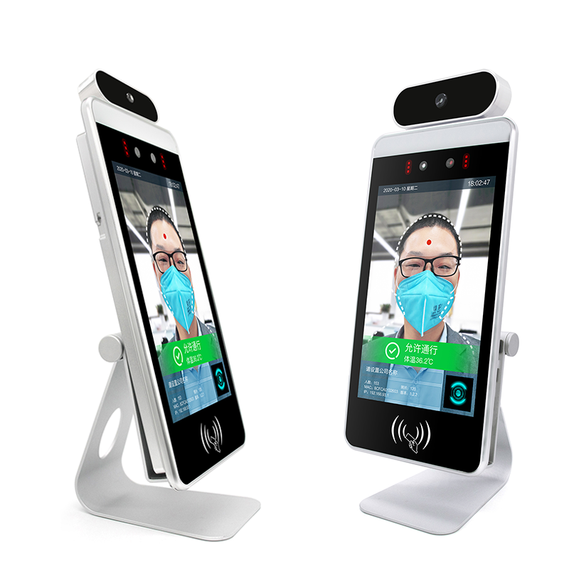 Kinstone 8 Inch Desktop Human Body Temperature Measuring Face Recognition Temperature Kiosk