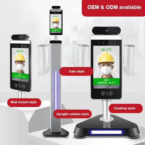 Kinstone 8 Inch Desktop Human Body Temperature Measuring Face Recognition Temperature Kiosk