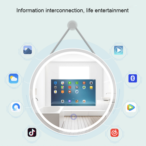 Kinstone 15.6 inch LCD Round Shape 60CM Diameter Bathroom Mirror Wall Hang Intelligent Smart Mirror