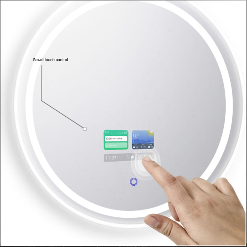 Kinstone 15.6 inch LCD 80CM Diameter Bathroom Mirror Wall Mount Intelligent Smart Mirror