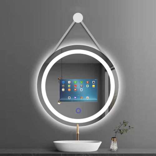 Kinstone 15.6 inch LCD 80CM Diameter Bathroom Mirror Wall Mount Intelligent Smart Mirror