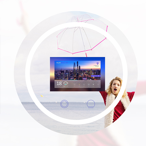 Kinstone Make Up Mirror Lcd Advertising Display Screen Dress Mirror