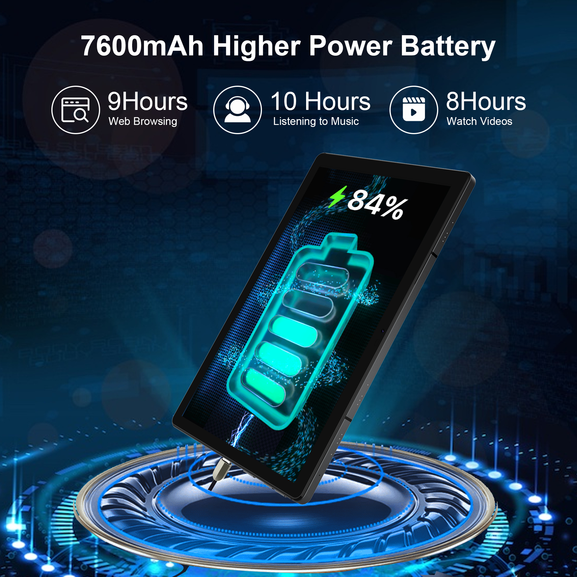 TAB-102MA Kinstone Android 12 Tablet 10.1 Inch, 8GB+128GB/256GB, 8000mAh 4G LTE, Upgraded Octa-core Gaming Tablet 2.0Ghz, 1920 x 1200 FHD IPS, 13MP Camera, 2.4G+5G WiFi, Bluetooth 5.0, GPS,Type-C