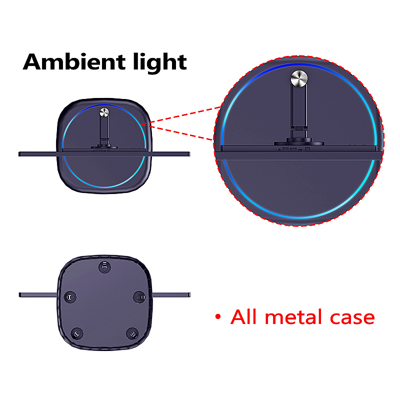 Kinstone 32 inch all-in-one smart TV，All metal case,Atmosphere light 360° cardan wheel base